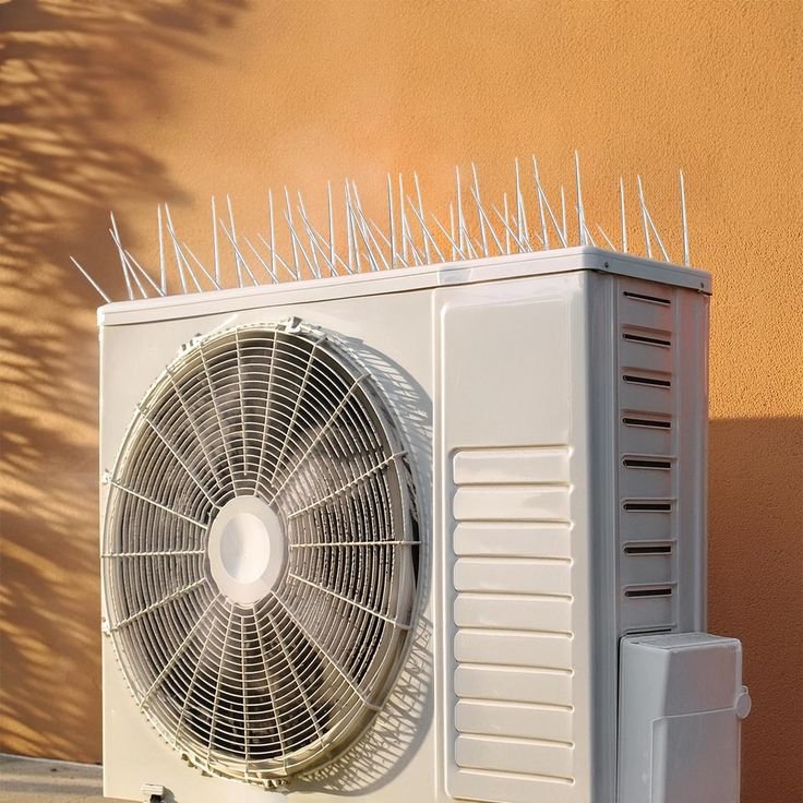 Outdoor AC bird spikes installation in Virugambakkam