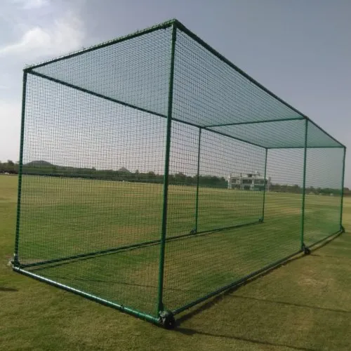 Cricket practice net cage installation